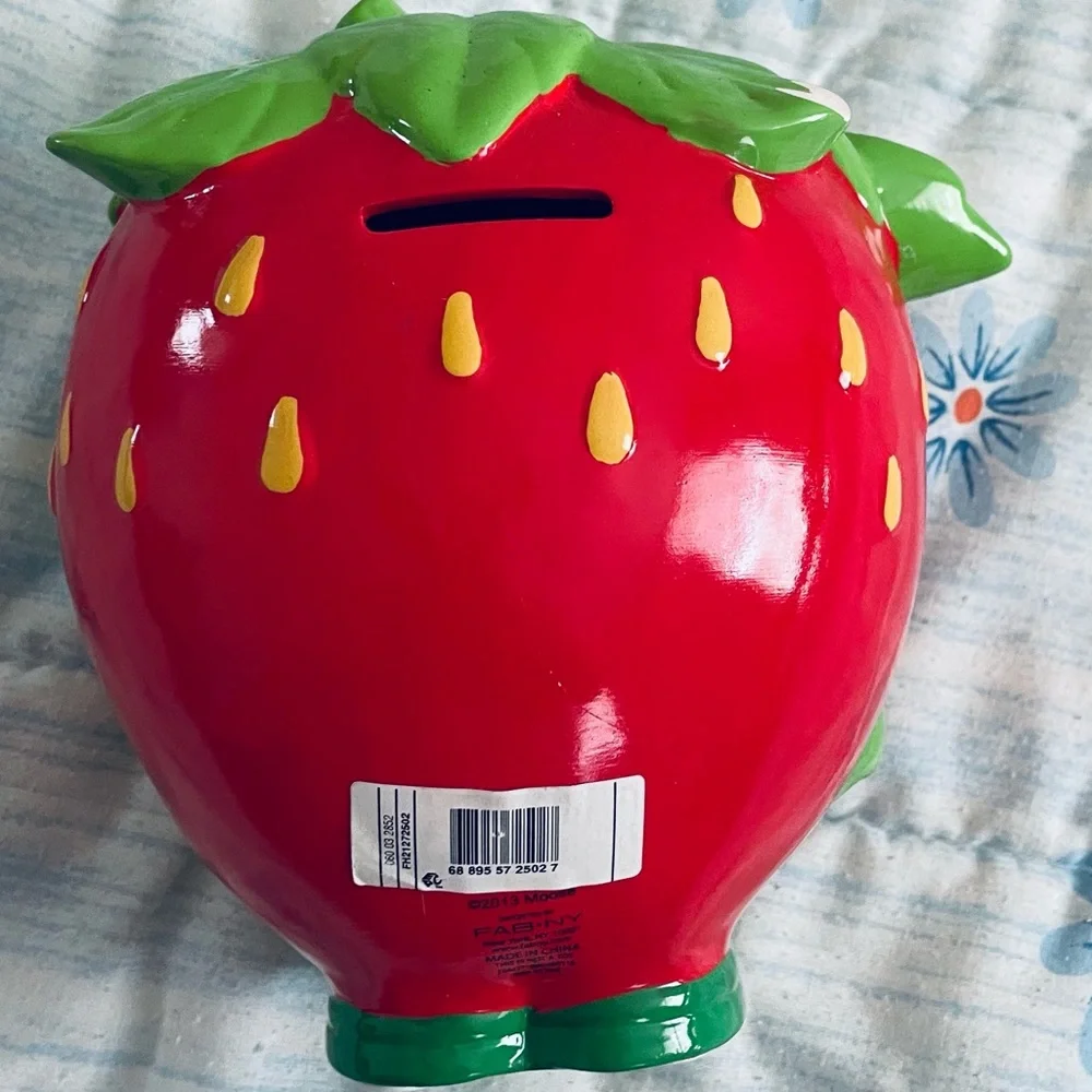 Shopkin strawberry coin bank 7”